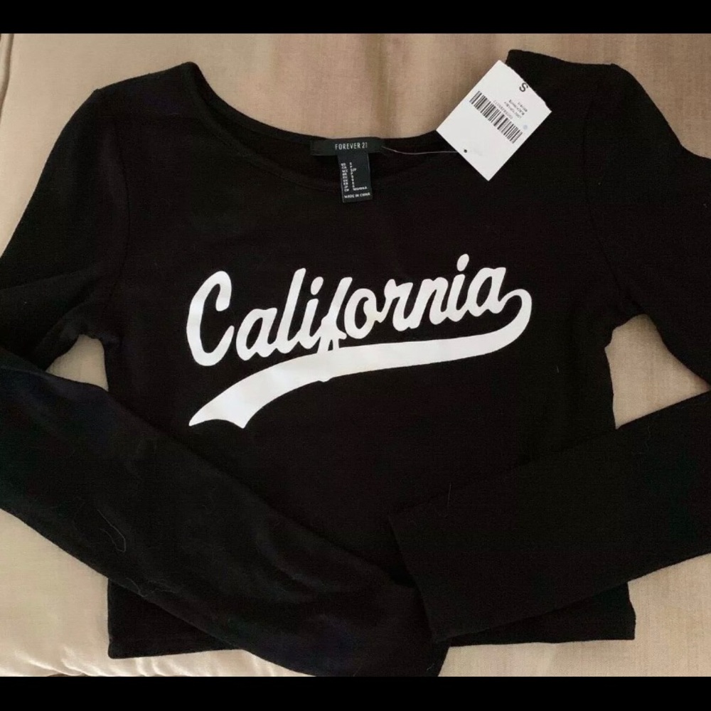 NWT - Forever 21 Black California Sweatshirt
